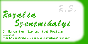 rozalia szentmihalyi business card